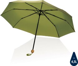 Компактный зонт Impact из RPET AWARE™ с бамбуковой рукояткой, d96 см