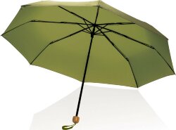 Компактный зонт Impact из RPET AWARE™ с бамбуковой рукояткой, d96 см