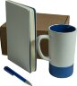 Набор подарочный ARTKITS: ежедневник, ручка, кружка с цветным дном, стружка, коробка, синий
