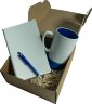 Набор подарочный ARTKITS: ежедневник, ручка, кружка с цветным дном, стружка, коробка, синий