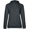 Толстовка с капюшоном женская Hoodie, серый меланж (антрацит), XS