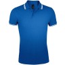 Рубашка поло мужская Sol's Pasadena Men 200 с контрастной отделкой, ярко-синяя с белым, размер S