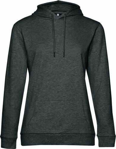 Толстовка с капюшоном женская Hoodie, серый меланж (антрацит), M