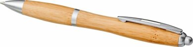 Шариковая ручка Nash из бамбука, натуральный/серебристый