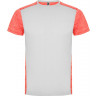 Спортивная футболка Roly Zolder мужская, белый/меланжевый неоновый коралловый, размер S (44)
