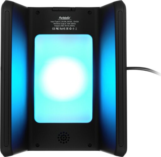 Зарядная станция с часами 15W Flame, черная