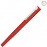  Ручка металлическая роллер UMA Brush R GUM soft-touch с зеркальной гравировкой, красный