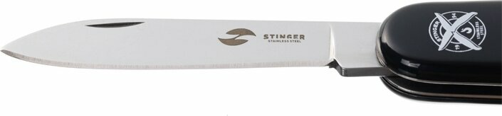 Нож перочинный Stinger, 90 мм, 4 функции, материал рукояти: АБС-пластик, черный