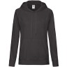 Толстовка женская без начеса LIGHTWEIGH HOODED SWEAT 240, черный, S