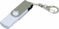 Флешка с поворотным механизмом, c дополнительным разъемом Micro USB, 32 Гб, белый