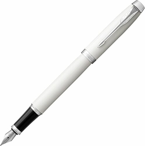 Перьевая ручка Parker IM Metal White CT, перо: F , цвет чернил: blue, в подарочной упаковке