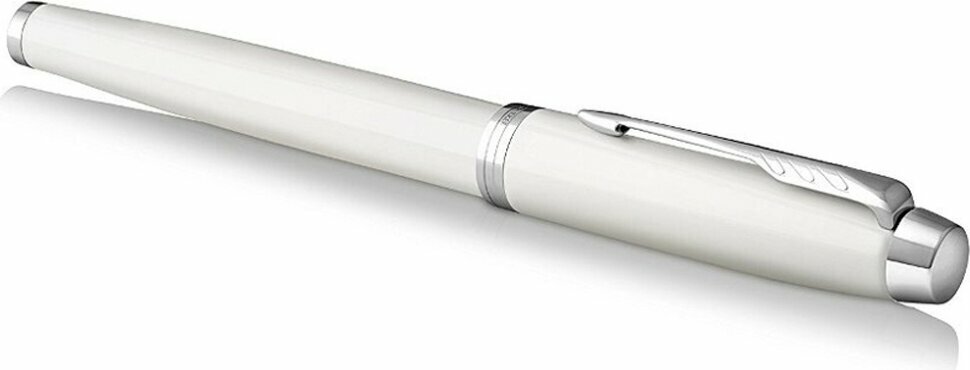 Перьевая ручка Parker IM Metal White CT, перо: F , цвет чернил: blue, в подарочной упаковке