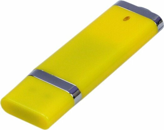 USB-флешка промо на 128 Гб прямоугольной классической формы, желтый