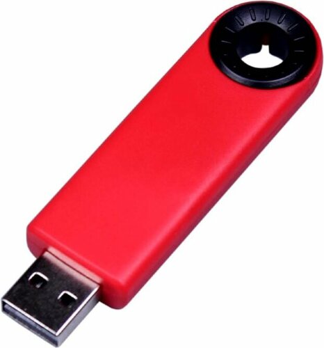 USB-флешка промо на 64 Гб прямоугольной формы, выдвижной механизм, черный