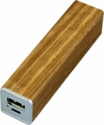 PB-wood1 Универсальное зарядное устройство power bank прямоугольной формы, 2600 мАч, Красный
