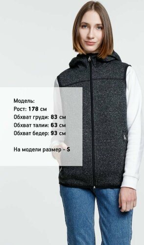 Жилет с капюшоном унисекс Gotland, черный, S