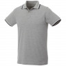 Мужская футболка поло Elevate Fairfield с коротким рукавом с проклейкой, серый меланж/темно-синий/белый, размер XL (54)