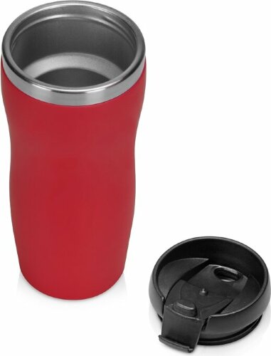 Термокружка Mony Steel 350 мл, soft touch, красный