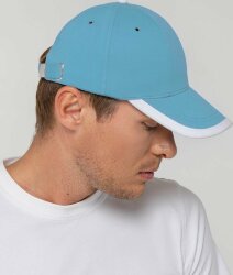 Бейсболка Molti Honor, голубая с белым кантом