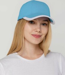 Бейсболка Molti Honor, голубая с белым кантом