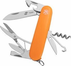 Нож перочинный Stinger, 90 мм, 13 функций, материал рукояти: АБС-пластик (оранжевый)