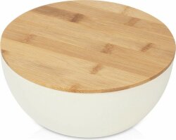 Салатник Bowl с бамбуковой крышкой, бежевый