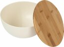 Салатник Bowl с бамбуковой крышкой, бежевый