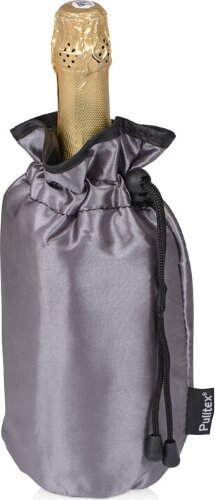 Охладитель для бутылки шампанского Pulltex Cold bubbles из ПВХ в виде мешочка, серебристый