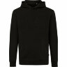 Худи Iqoniq Jasper из переработанного хлопка, унисекс, 340 г/м2, черный, размер XS