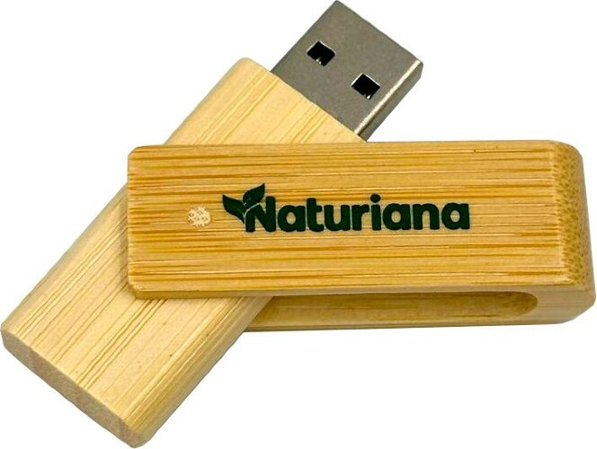 Тампопечать на USB-флешку 2.0 Eco, логотип "Naturiana"