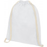Рюкзак со шнурком Oregon из хлопка плотностью 140 г/м2, белый