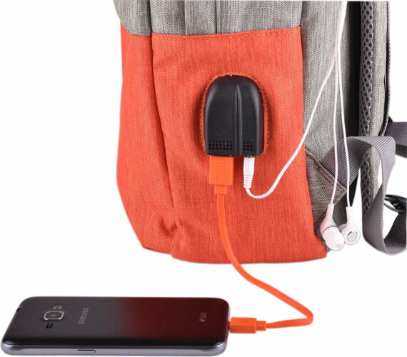 Рюкзак BAG FLY"Beam", серый/оранжевый, 44х30х10 см, ткань верха: 100% полиамид, подкладка: 100% полиэстер