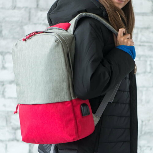 Рюкзак BAG FLY"Beam", серый/оранжевый, 44х30х10 см, ткань верха: 100% полиамид, подкладка: 100% полиэстер