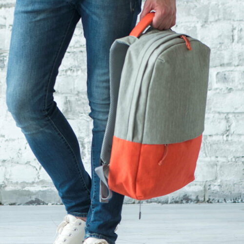 Рюкзак BAG FLY"Beam", серый/оранжевый, 44х30х10 см, ткань верха: 100% полиамид, подкладка: 100% полиэстер