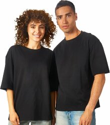 Футболка оверсайз US Basic Liyon унисекс, черный, размер XL-2XL (52-56)