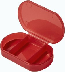 Витаминница TRIZONE, 3 отсека; 6 x 1.3 x 3.9 см; пластик, красный