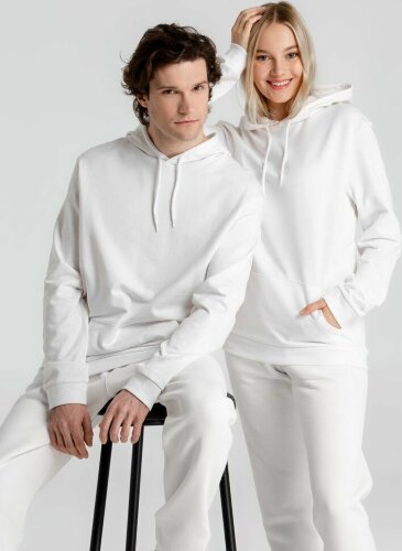 Толстовка с капюшоном унисекс Hoodie, белая, XL