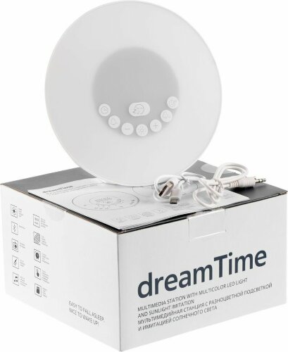 Лампа-колонка со световым будильником Indivo dreamTime, ver.2, белая