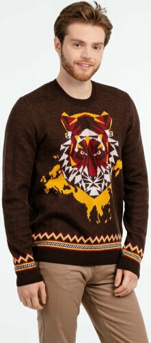 Джемпер teplo Totem Tiger, коричневый, размер XS
