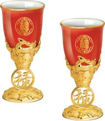 Набор чарок WIN-CHANCE Успех, красный/золотой