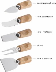 Набор для сыра Chief of cheese на подставке, натуральный