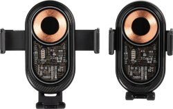 Автомобильное беспроводное (15W) зарядное устройство Guide с прозрачным корпусом, черный/серебристый
