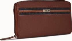 Кошелек MANO 1919 Don Leonardo, с RFID защитой, натуральная кожа в коньячном цвете, 19 х 2 х 10,5 см