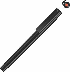 Маркер в корпусе из переработанного материала rPET UMA RECYCLED PET PEN PRO LIQEO, черный с оранжевыми чернилами