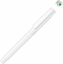 Маркер в корпусе из переработанного материала rPET UMA RECYCLED PET PEN PRO LIQEO, белый с салатовыми чернилами