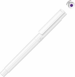 Маркер в корпусе из переработанного материала rPET UMA RECYCLED PET PEN PRO LIQEO, белый с фиолетовыми чернилами