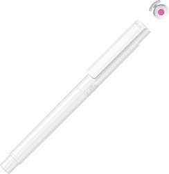 Маркер в корпусе из переработанного материала rPET UMA RECYCLED PET PEN PRO LIQEO, белый с розовыми чернилами