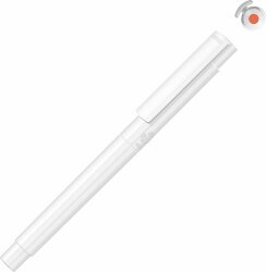 Маркер в корпусе из переработанного материала rPET UMA RECYCLED PET PEN PRO LIQEO, белый с оранжевыми чернилами