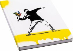 Тетрадь Pininfarina Stone Paper Banksy Метатель цветов 14х21см каменная бумага, 64 листа, линованная
