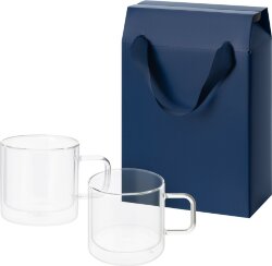 Подарочный набор 2 стеклянные кружки Luna в коробке-пакете